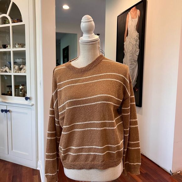 Cloud Ten NWT Brown Striped Sweater - Picture 1 of 3